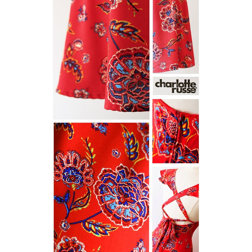 ✨Restock✨ Red Lace Up Open Back Square Neck Dress - Picture 6 of 8